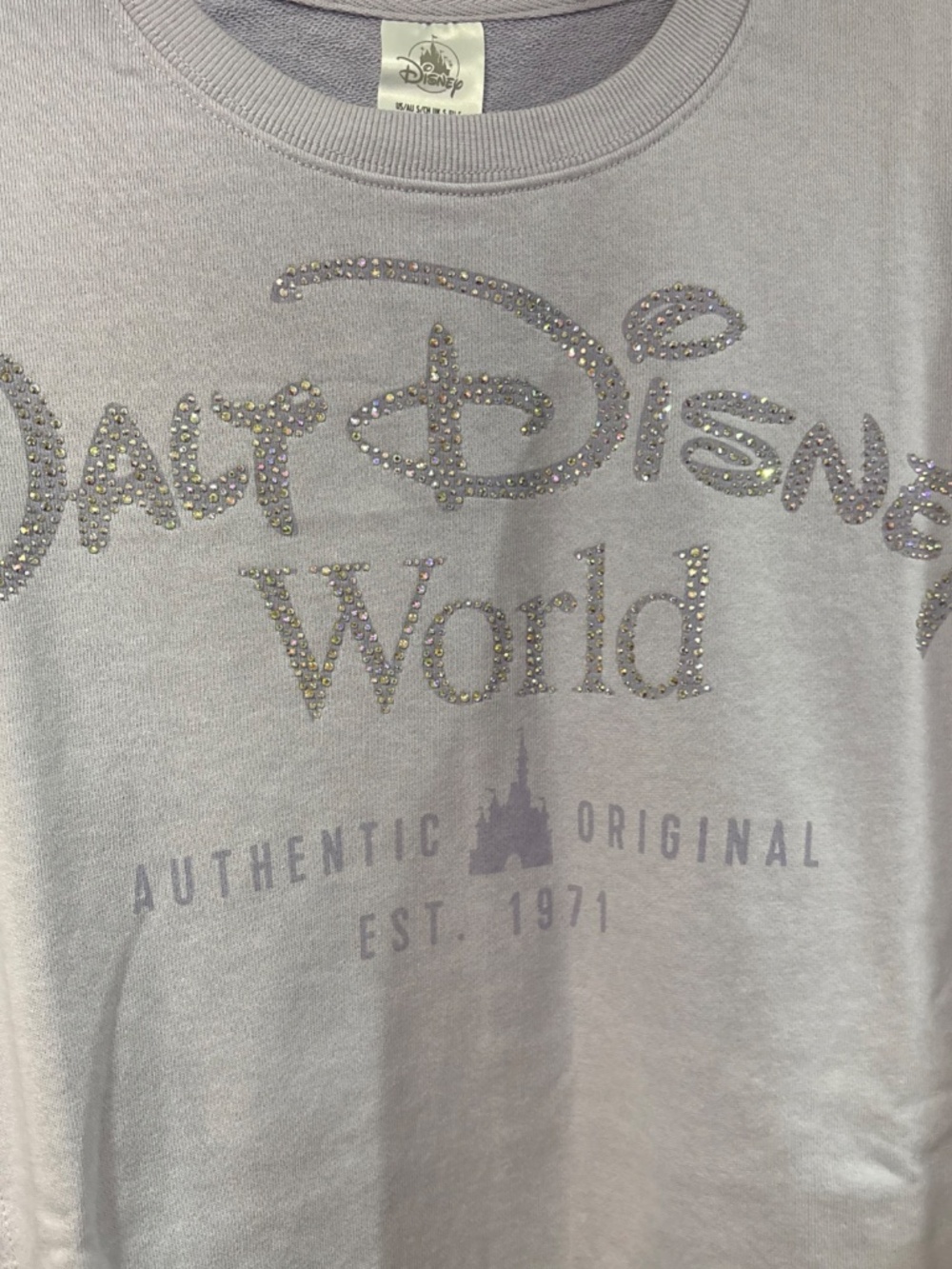 Walt Disney World Women's Bedazzled Crewneck Sweatshirt - Light Lavender Small - Picture 4 of 8